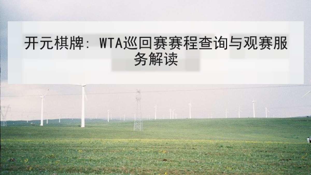 开元棋牌: WTA巡回赛赛程查询与观赛服务解读 开元棋牌: WTA巡回赛赛程查询与观赛服务解读